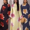 Eid Abaya Women Party Print Dress Muslim Jalabiya Dubai Vestidos Largos Party Caftan Kaftan Arab Long Robe 2025 Ramadan Dresses