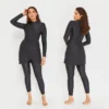 3PCS/Set Women Burkinis Muslim Swimwear 2024 Modest Swimsuit Long Sleeve Islamic Pre-design Swimming Bathing Top Pant Hijab