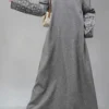 New Linen Muslim Abaya Sleeve Embroidery Clothing Dubai Turkish Spring summer Daily Female Dress Moroccan Kaftan Women Ramadan
